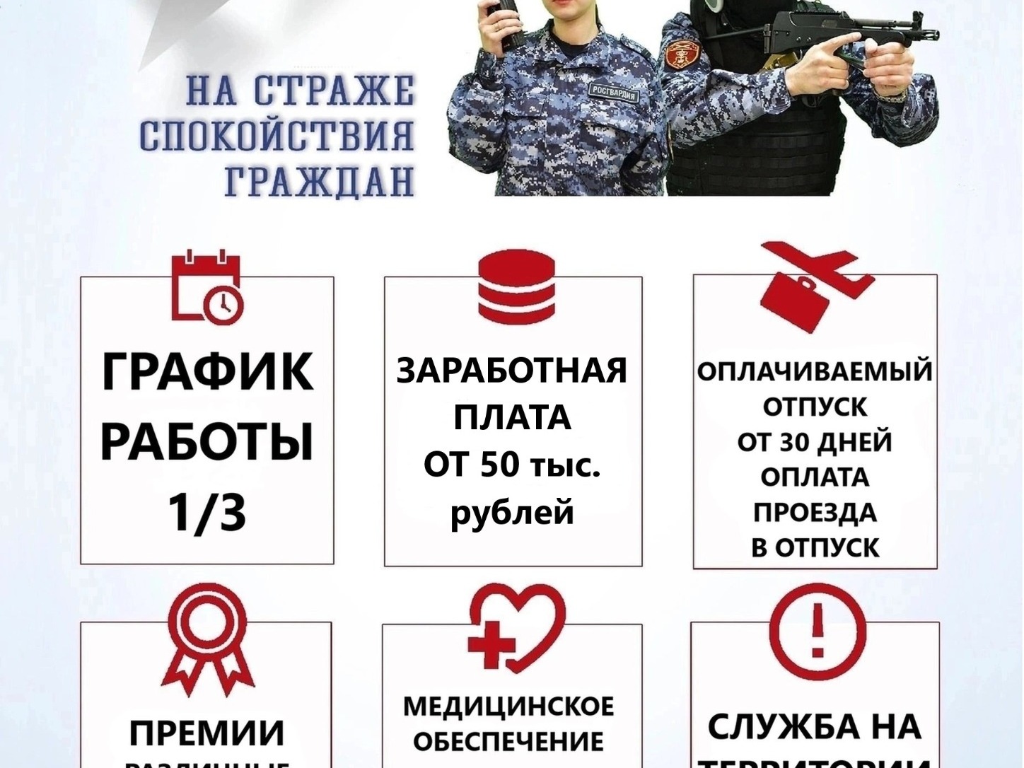 Вакантные должности в Росгвардии по г. Томску.